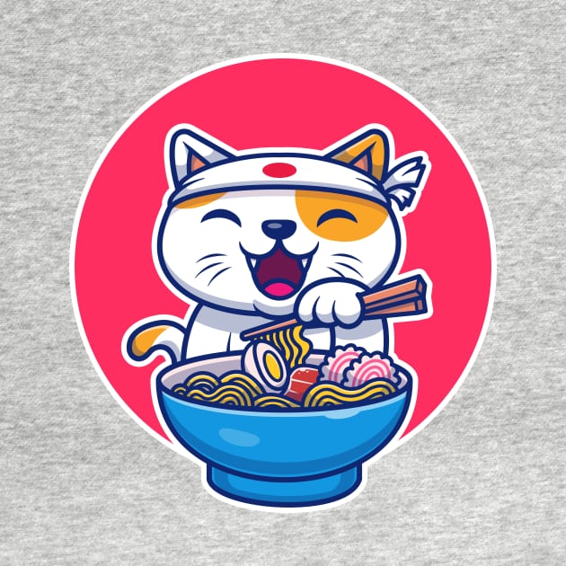 Cat Eating Ramen Noodle by Catalyst Labs